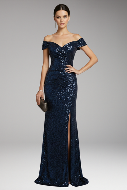 Women's Maxi Dress | Off-Shoulder With A High Thigh Slit