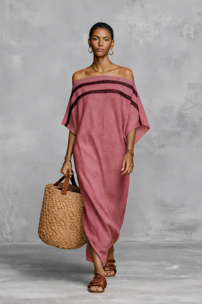 Women's Maxi Dress | Oversized Kaftan With A Wide Boat Neckline