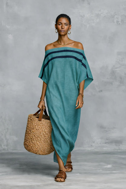 Women's Maxi Dress | Oversized Kaftan With A Wide Boat Neckline