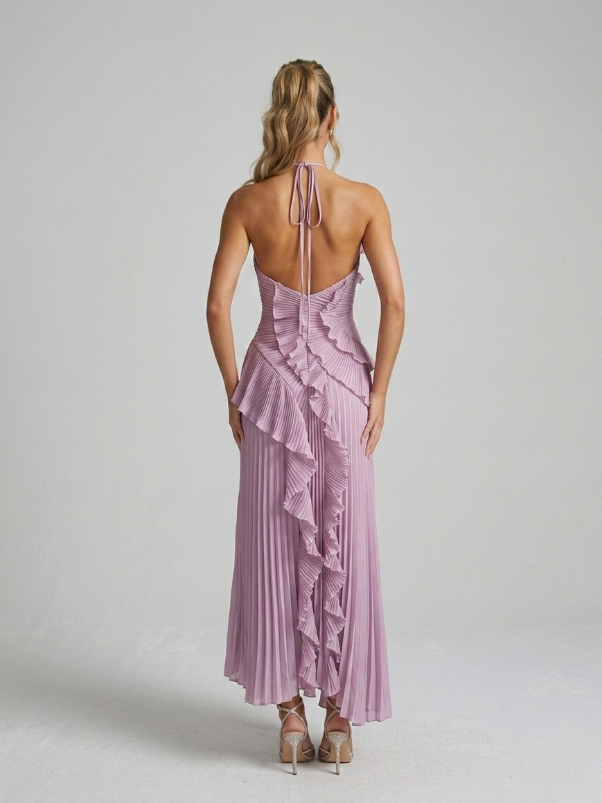 Women's Maxi Dress | Pleated Ruffle Design