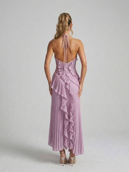 Women's Maxi Dress | Pleated Ruffle Design