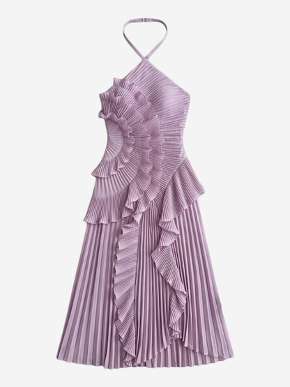 Women's Maxi Dress | Pleated Ruffle Design