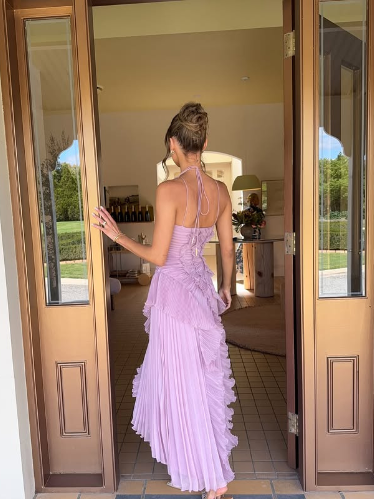 Women's Maxi Dress | Pleated Ruffle Design