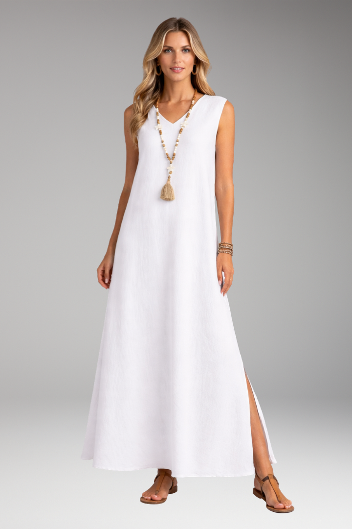 Women's Maxi Dress | Sleeveless V Neck A Line Dress