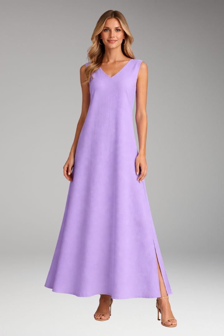 Women's Maxi Dress | Sleeveless V Neck A Line Dress