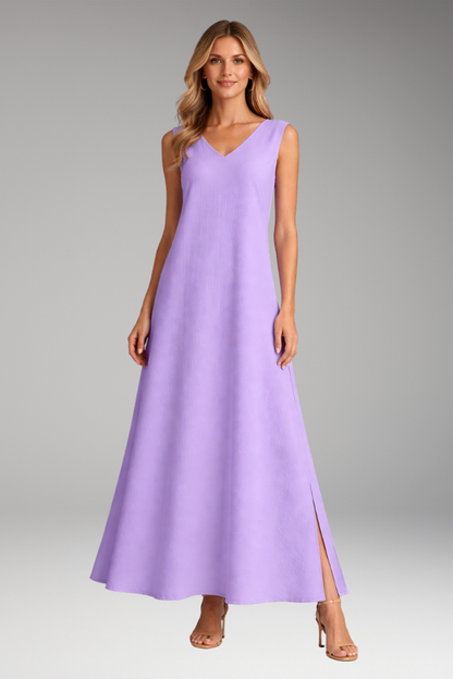 Women's Maxi Dress | Sleeveless V Neck A Line Dress