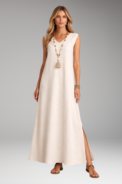 Women's Maxi Dress | Sleeveless V Neck A Line Dress