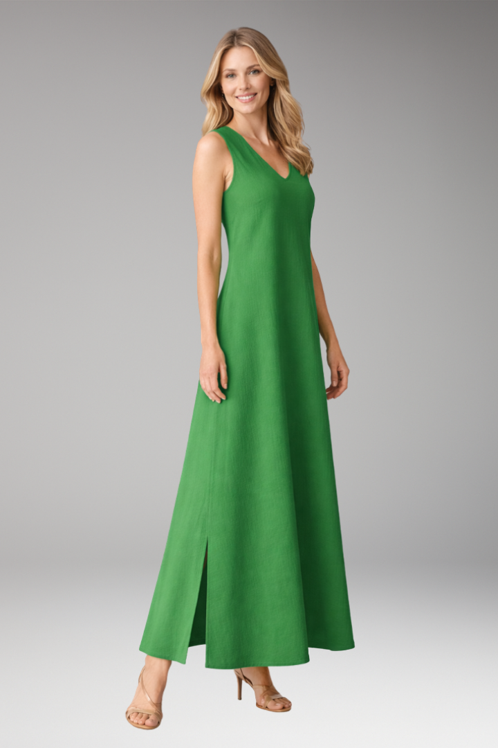 Women's Maxi Dress | Sleeveless V Neck A Line Dress