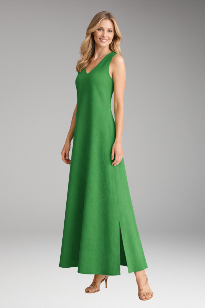 Women's Maxi Dress | Sleeveless V Neck A Line Dress