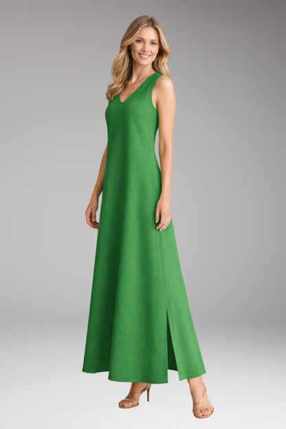 Women's Maxi Dress | Sleeveless V Neck A Line Dress