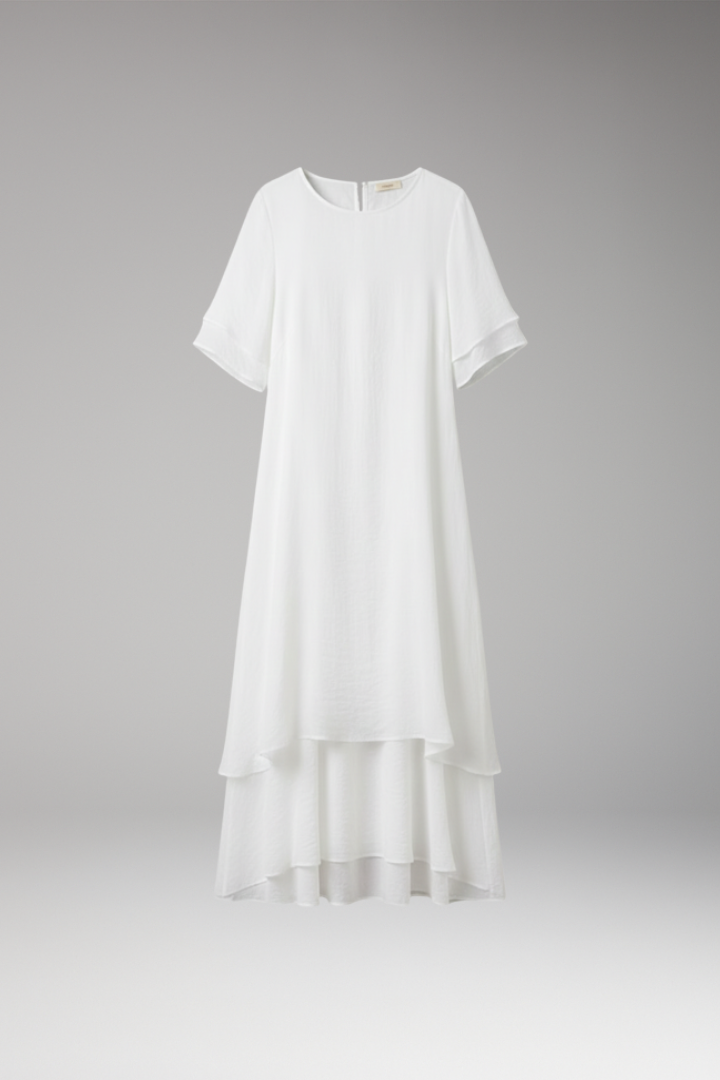 Women's Maxi Dress | Unfitted Dress With A Layered Hem