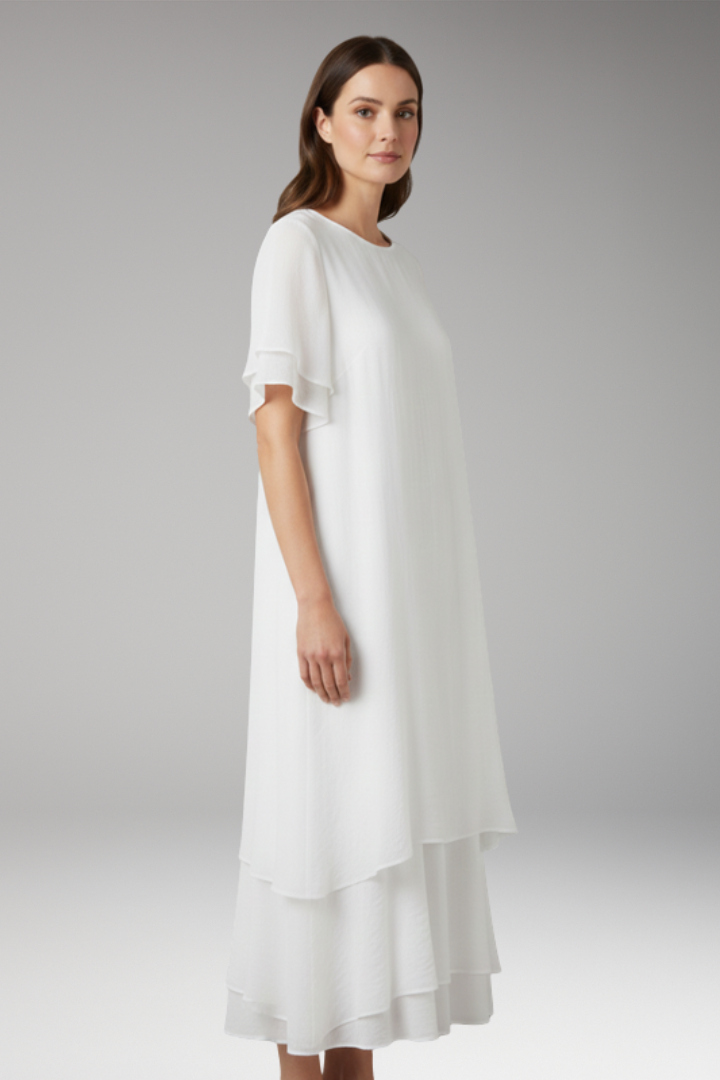 Women's Maxi Dress | Unfitted Dress With A Layered Hem