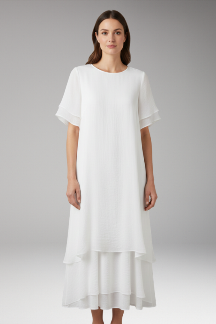 Women's Maxi Dress | Unfitted Dress With A Layered Hem