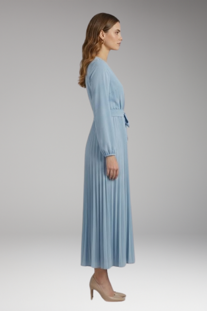 Women's Maxi Dress | Wrap Bodice With A Knife Pleated Skirt