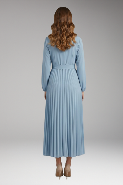 Women's Maxi Dress | Wrap Bodice With A Knife Pleated Skirt