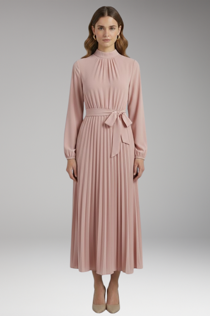 Women's Maxi Dress | Wrap Bodice With A Knife Pleated Skirt