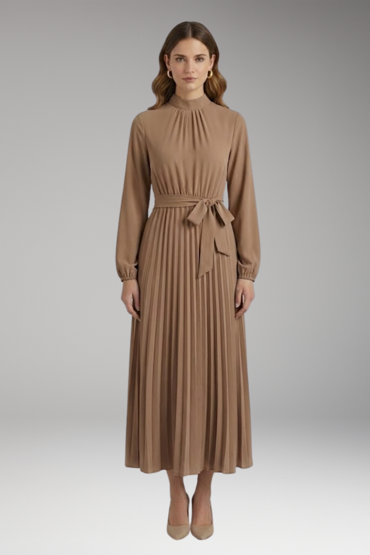 Women's Maxi Dress | Wrap Bodice With A Knife Pleated Skirt