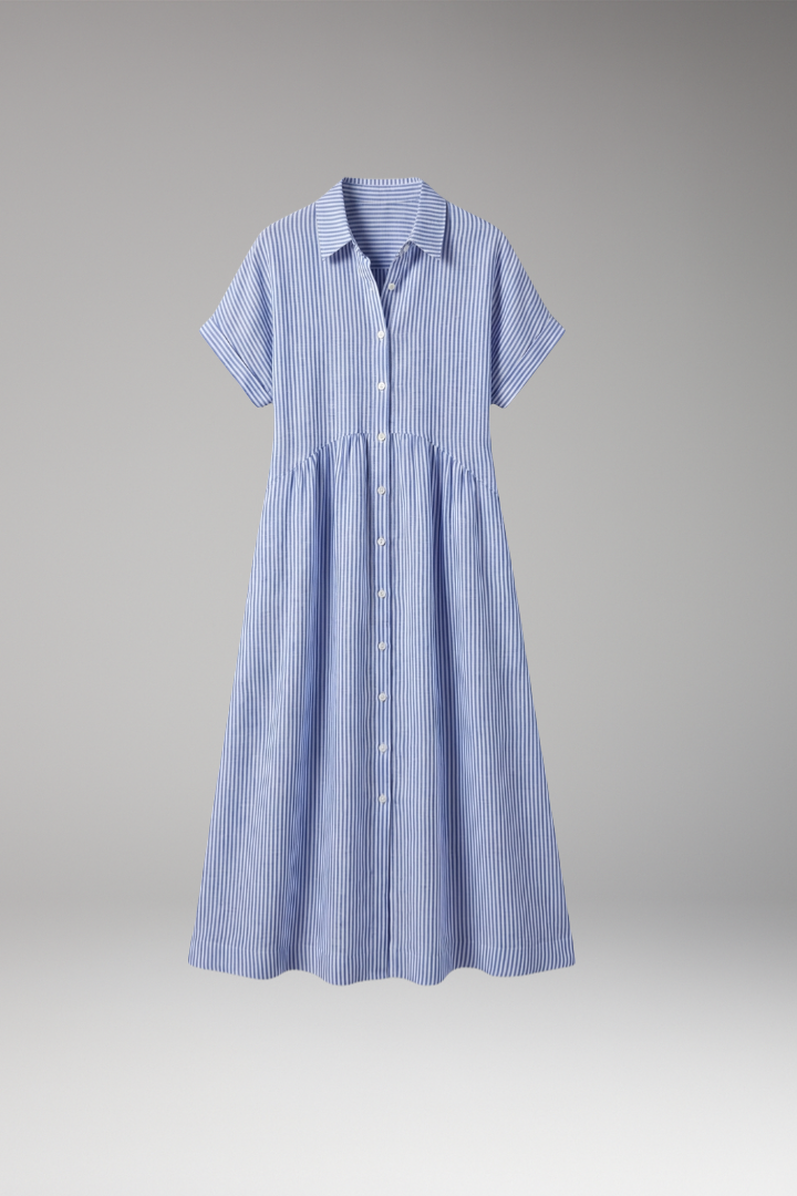 Women's Midi Dress | Button Front With A Gathered Waist