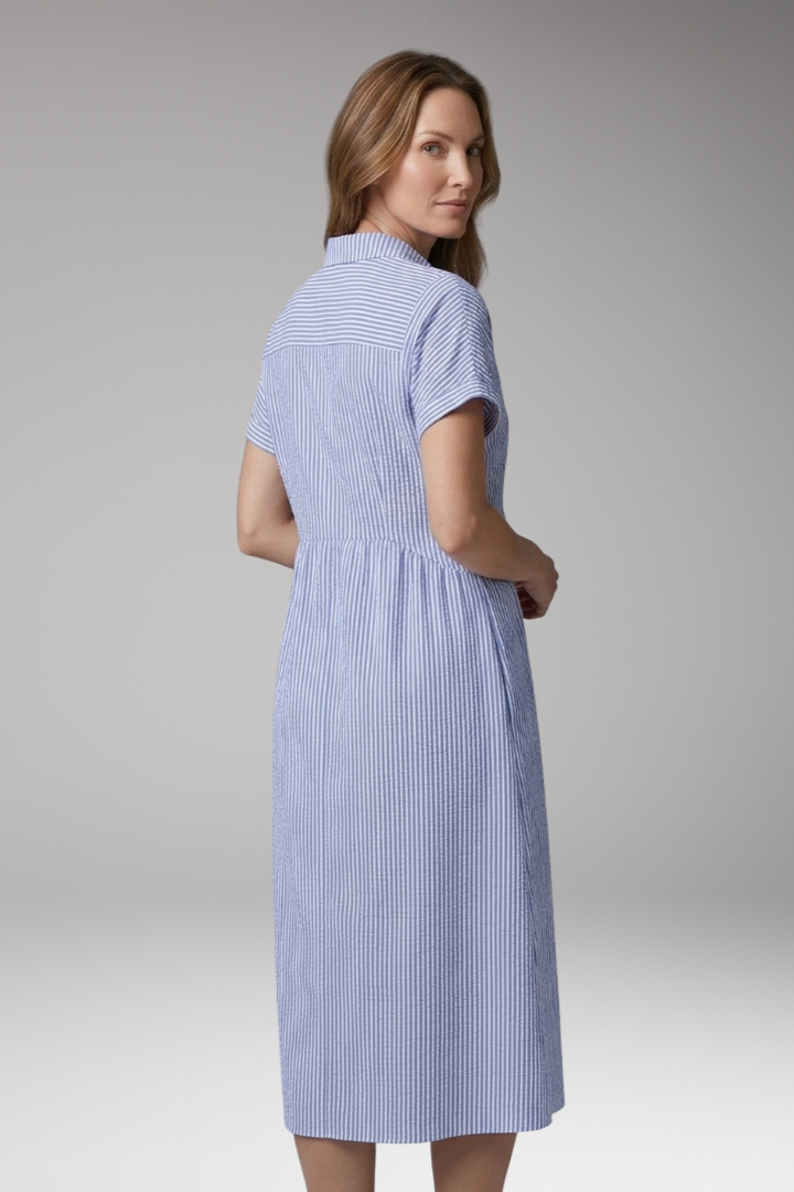 Women's Midi Dress | Button Front With A Gathered Waist