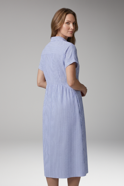 Women's Midi Dress | Button Front With A Gathered Waist