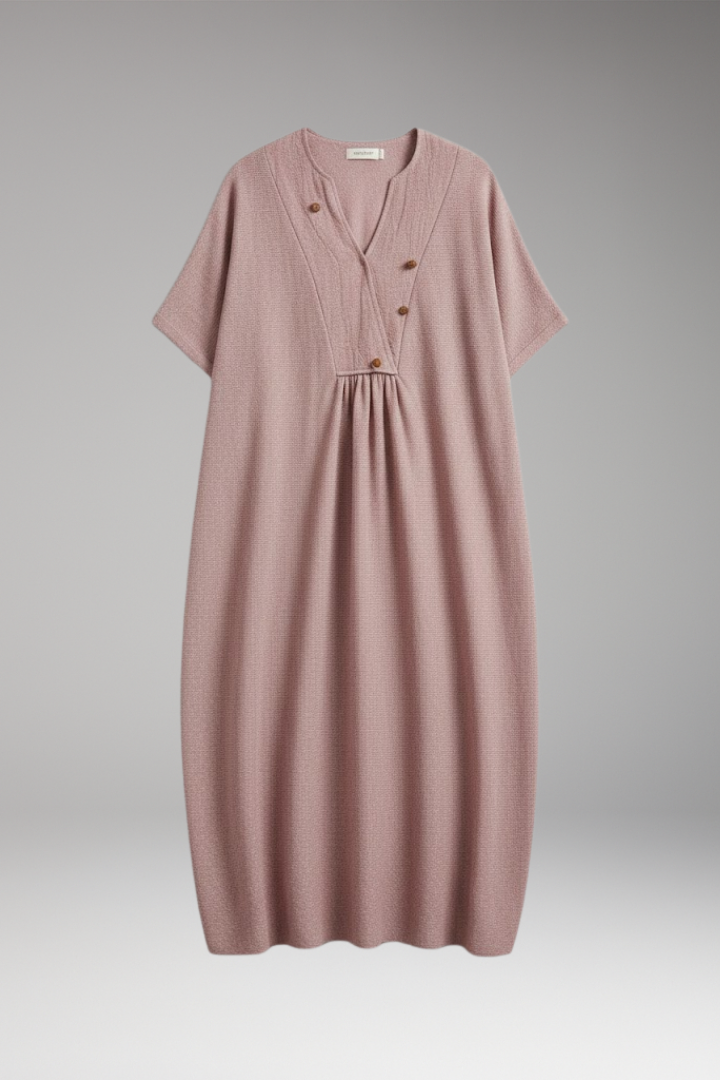 Women's Midi Dress | Loose Knit With A Gathered Yoke