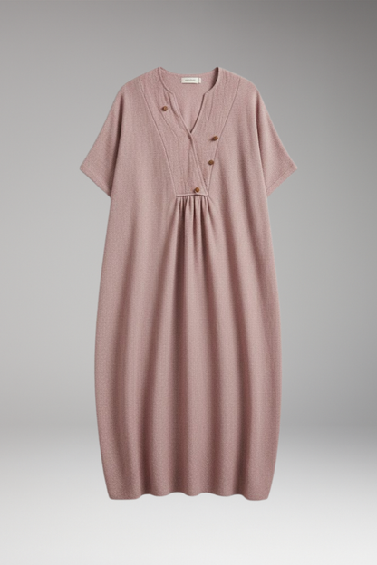 Women's Midi Dress | Loose Knit With A Gathered Yoke