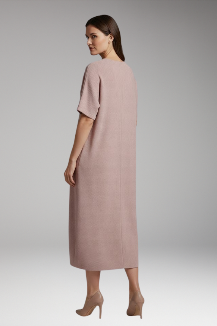 Women's Midi Dress | Loose Knit With A Gathered Yoke