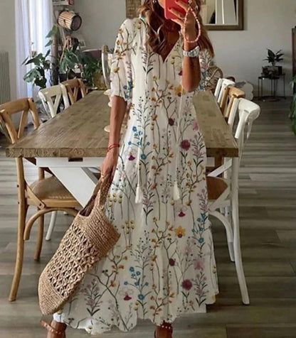 Women's Midi Dress | Tassel Ties And A Tiered Hem