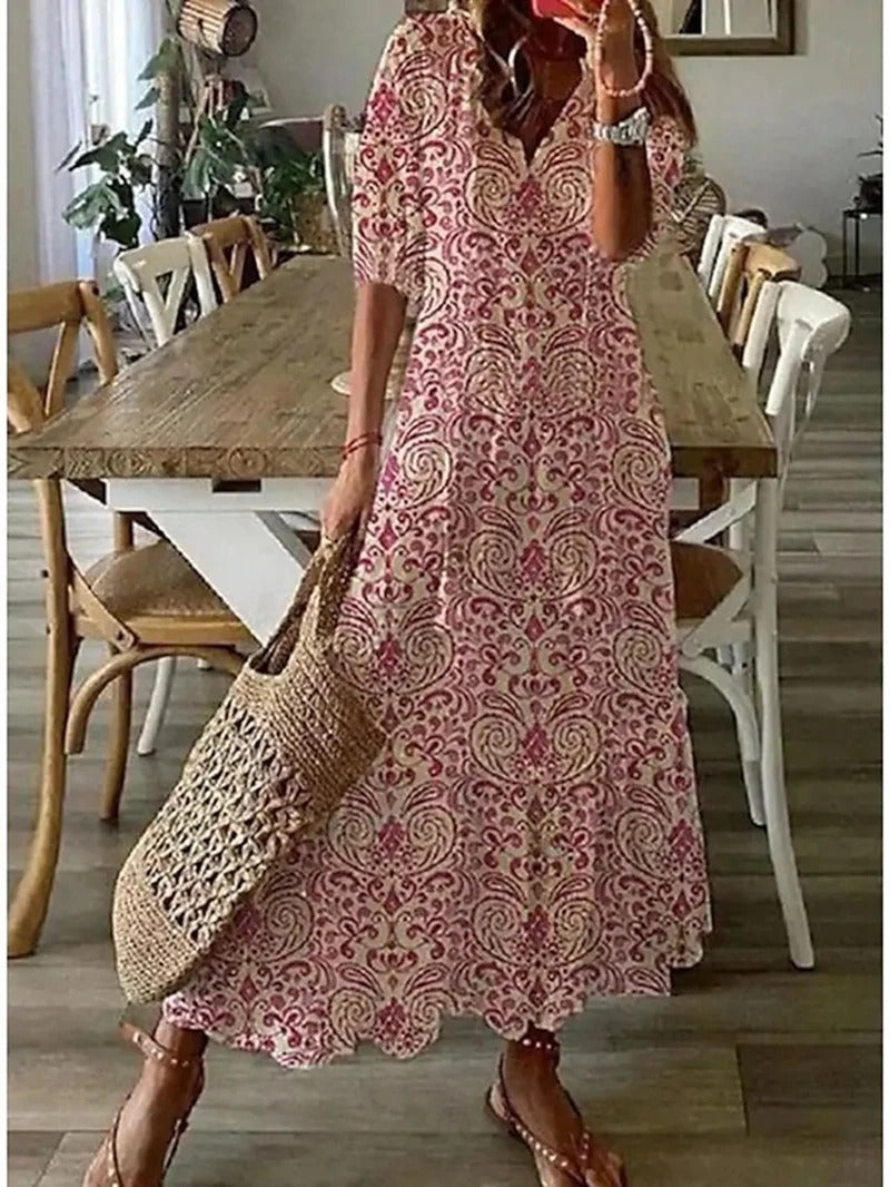 Women's Midi Dress | Tassel Ties And A Tiered Hem