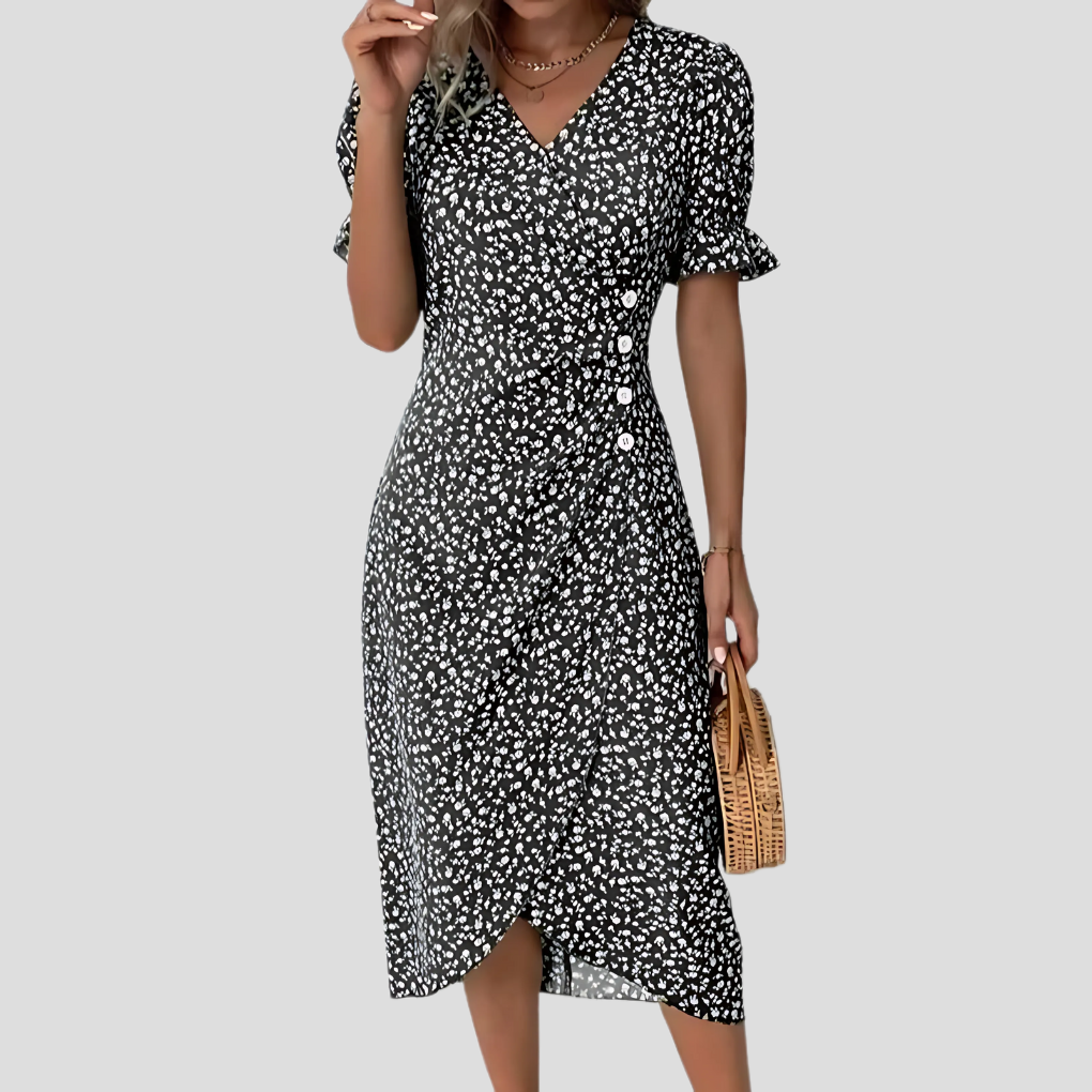 Women's Midi Dress | Wrap Front Floral Print