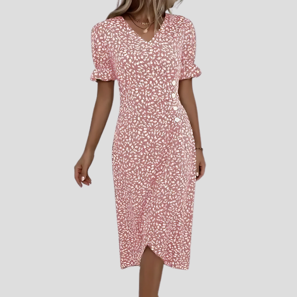 Women's Midi Dress | Wrap Front Floral Print