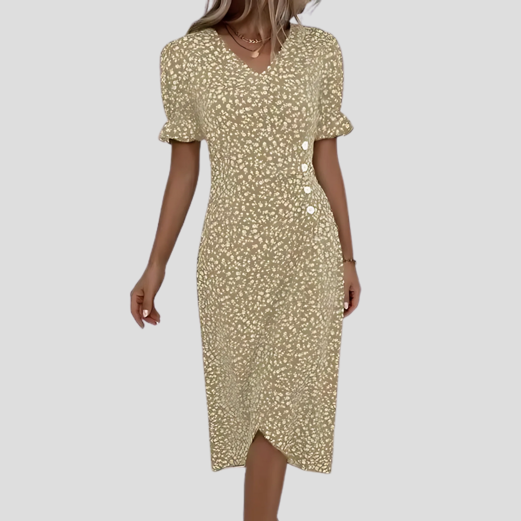 Women's Midi Dress | Wrap Front Floral Print
