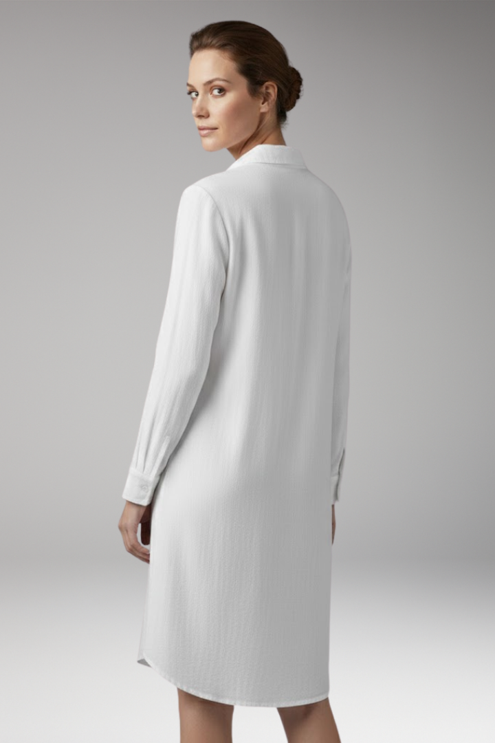 Women's Mini Dress | Button-Through With A Point Collar