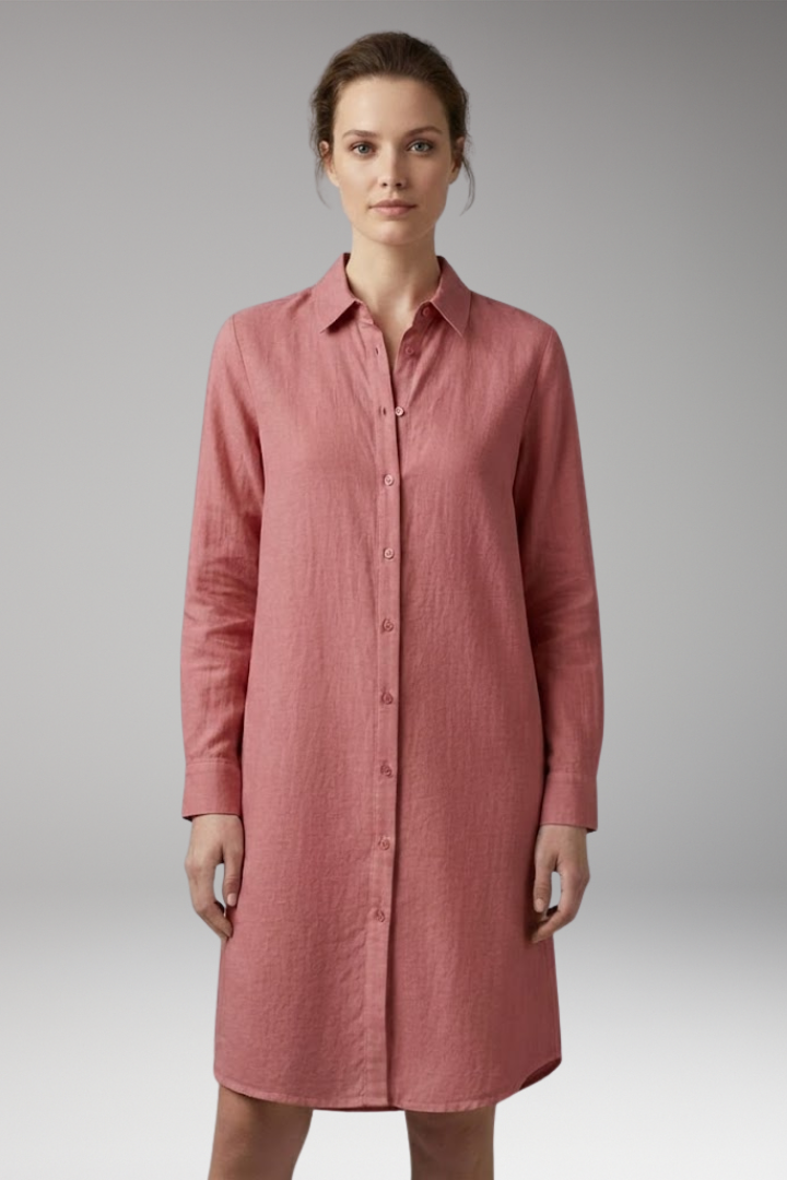 Women's Mini Dress | Button-Through With A Point Collar