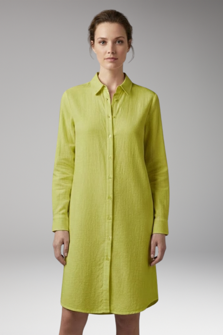 Women's Mini Dress | Button-Through With A Point Collar