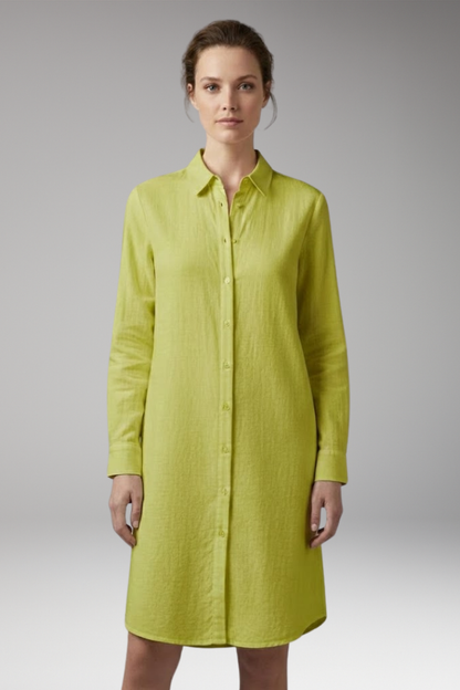 Women's Mini Dress | Button-Through With A Point Collar