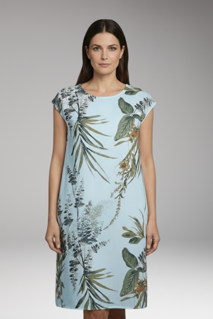 Women's Mini Dress | Cap Sleeve Botanical Shift Dress
