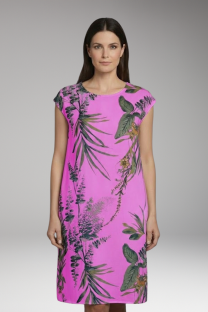 Women's Mini Dress | Cap Sleeve Botanical Shift Dress