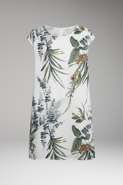 Women's Mini Dress | Cap Sleeve Botanical Shift Dress