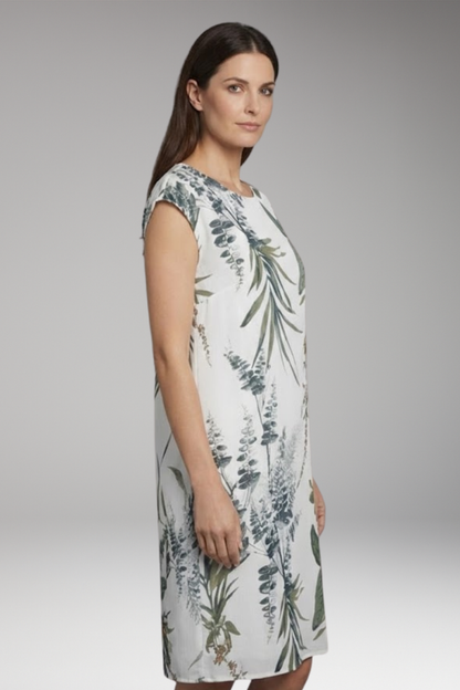 Women's Mini Dress | Cap Sleeve Botanical Shift Dress