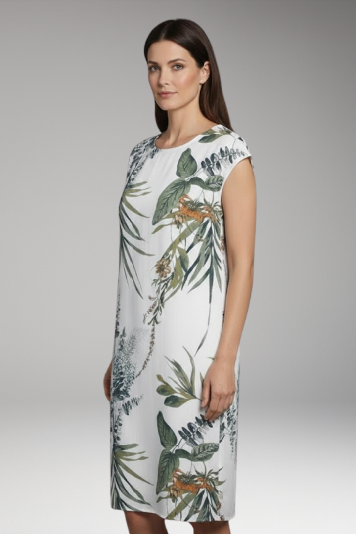 Women's Mini Dress | Cap Sleeve Botanical Shift Dress
