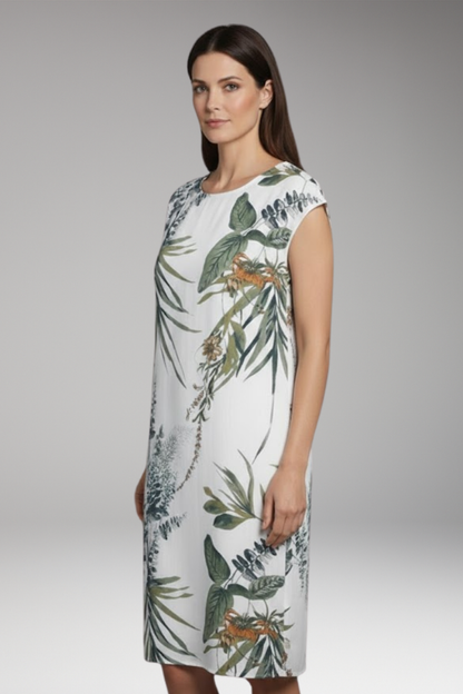 Women's Mini Dress | Cap Sleeve Botanical Shift Dress