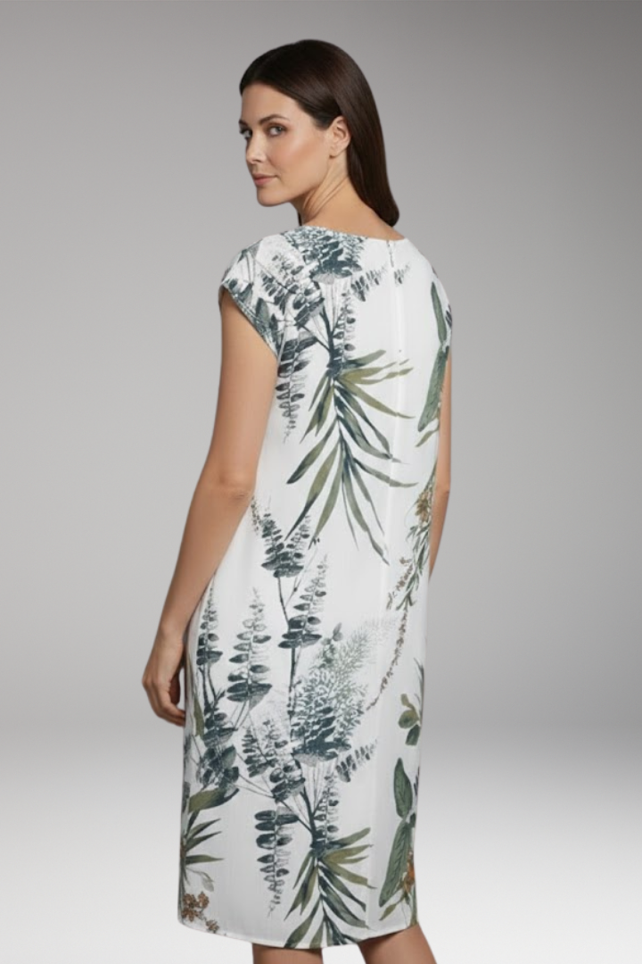 Women's Mini Dress | Cap Sleeve Botanical Shift Dress
