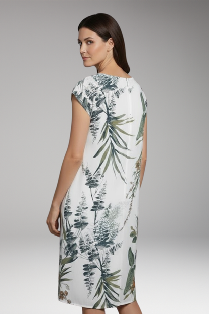Women's Mini Dress | Cap Sleeve Botanical Shift Dress