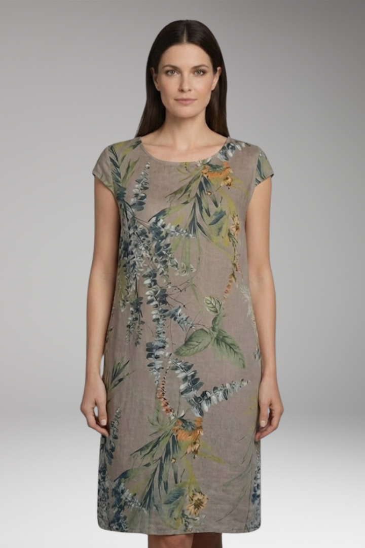 Women's Mini Dress | Cap Sleeve Botanical Shift Dress