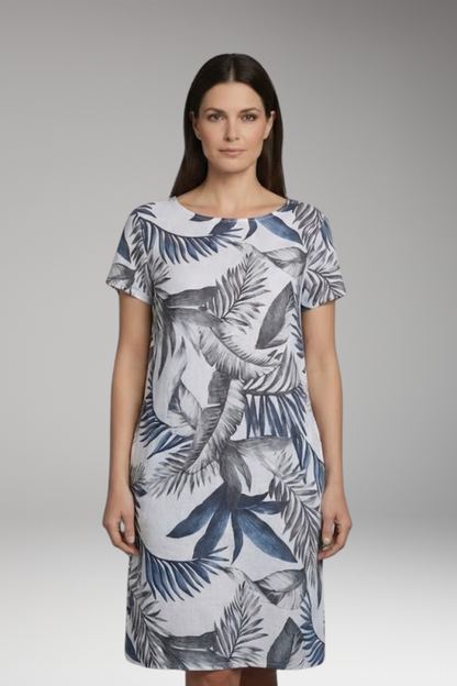 Women's Mini Dress | Cap Sleeve Botanical Shift Dress