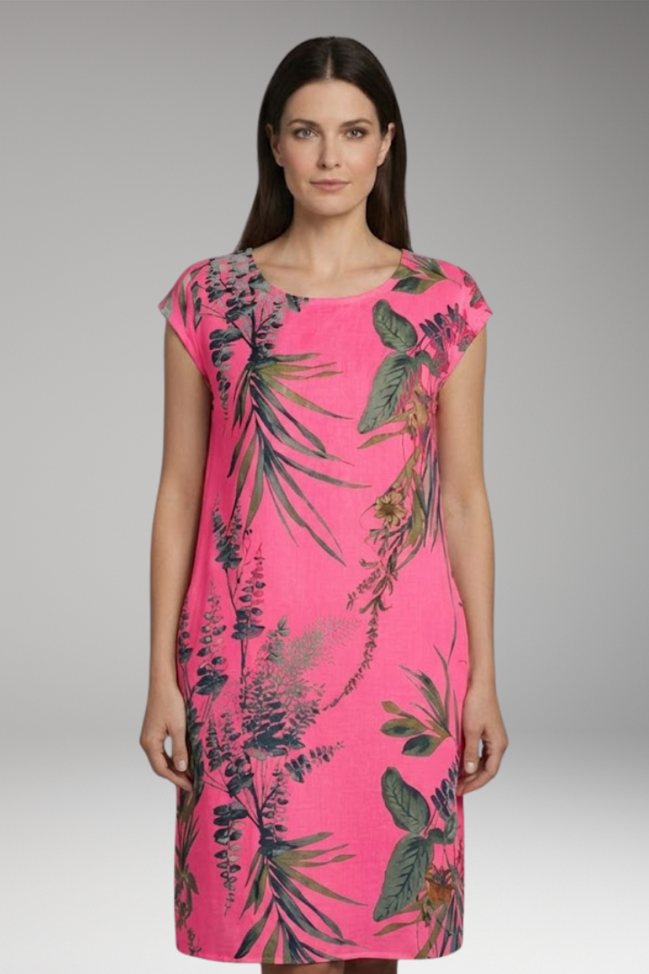 Women's Mini Dress | Cap Sleeve Botanical Shift Dress