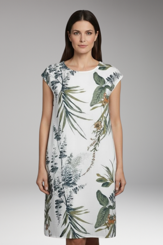 Women's Mini Dress | Cap Sleeve Botanical Shift Dress