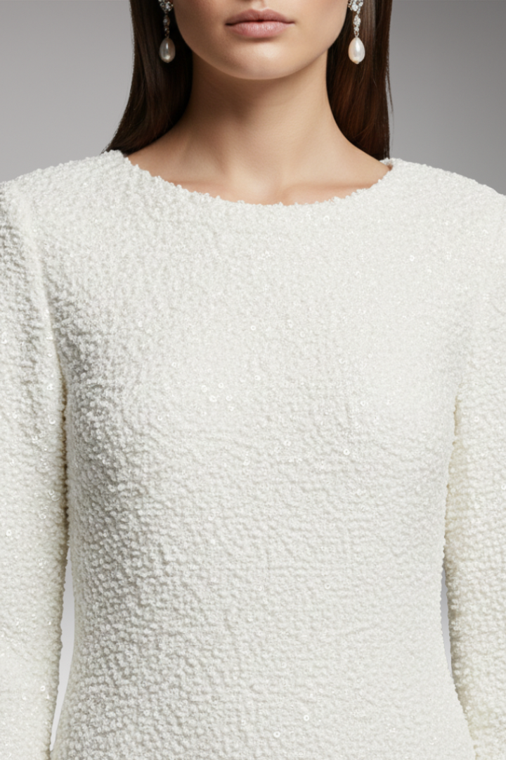 Women's Mini Dress | Long Sleeves With A Raised Texture