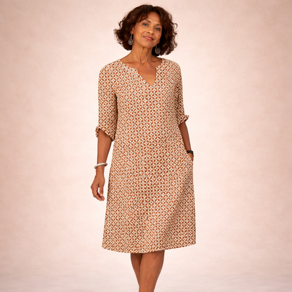 Women's Mini Dress | Printed V-Neck Summer Shift